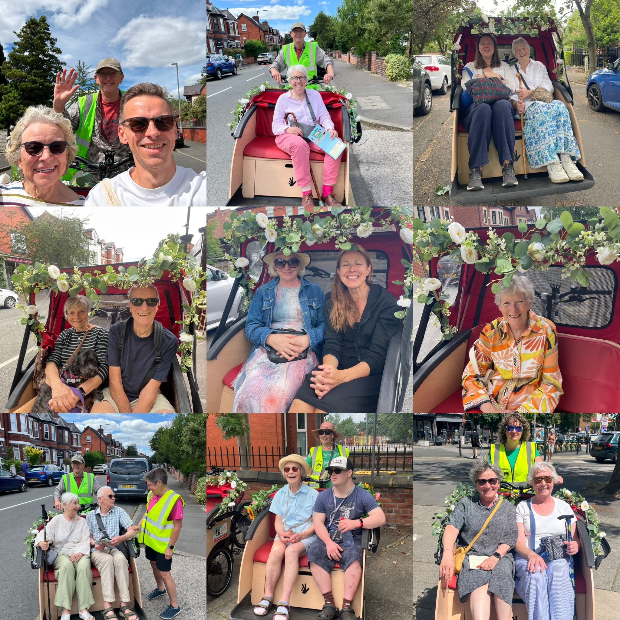 Trishaw rides at Chorlton Open Gardens