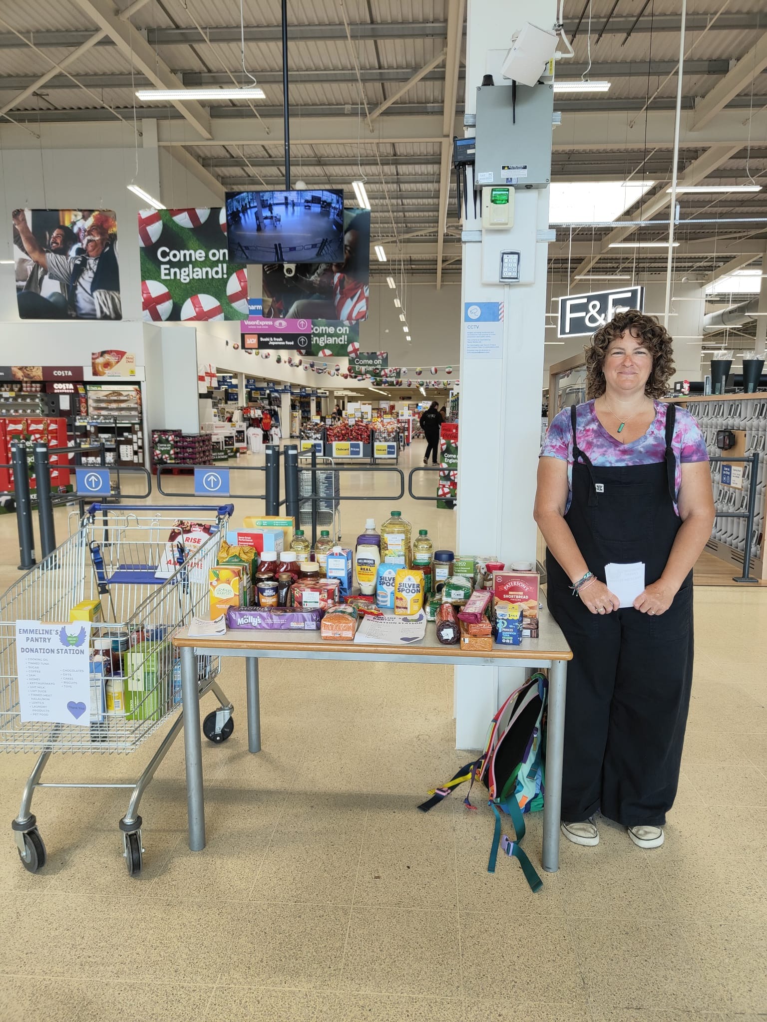 Tesco roadshow food donation collection for Emmeline's Pantry 1