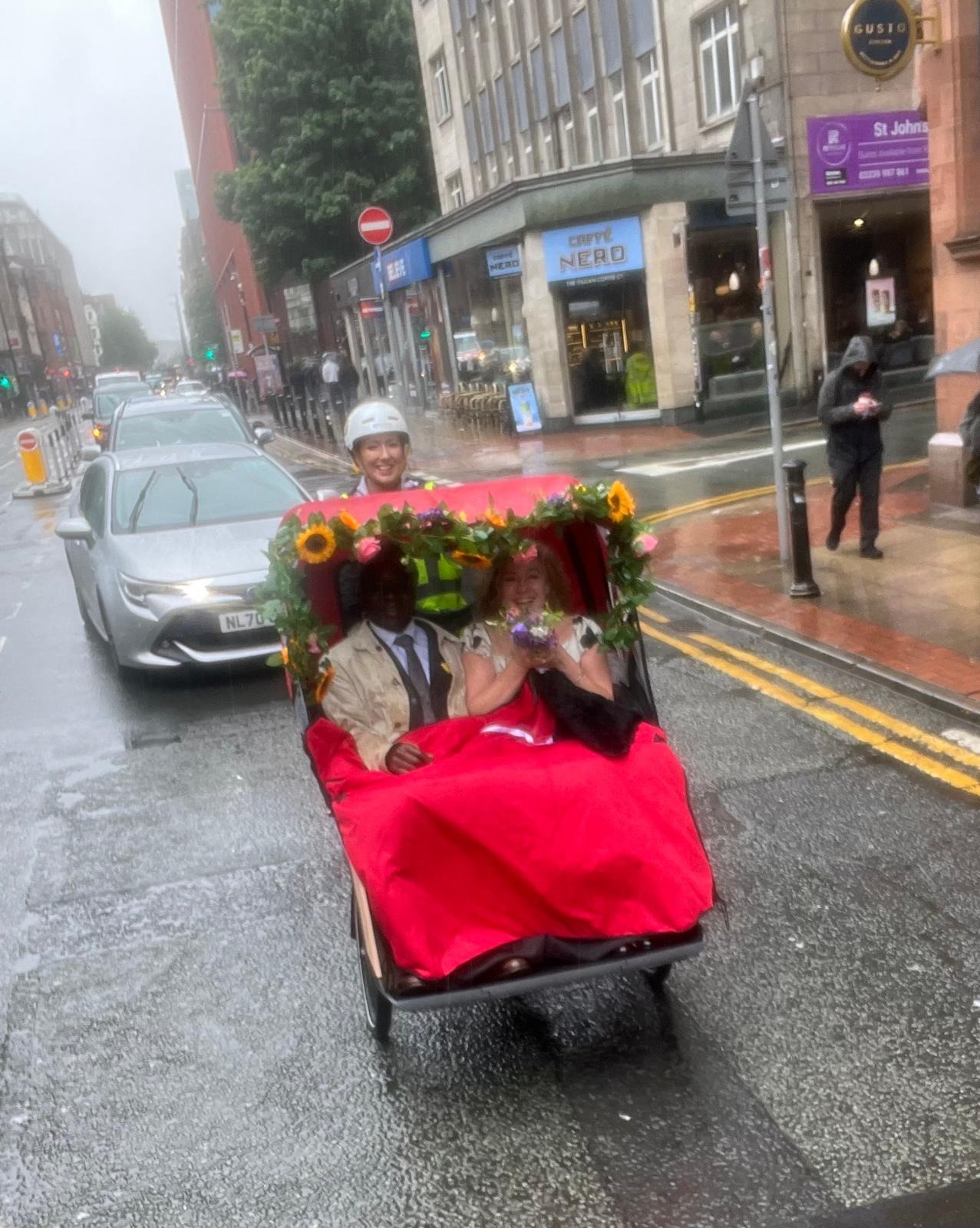 First trishaw wedding transport in Manchester 2